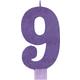 Giant Glitter Purple Number 9 Birthday Candle